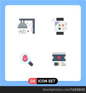 4 Universal Flat Icons Set for Web and Mobile Applications fitness, search, sport, touch, easter Editable Vector Design Elements