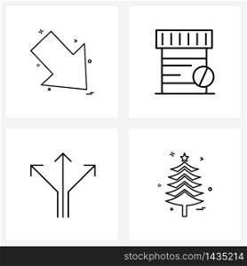 4 Universal Icons Pixel Perfect Symbols of arrow, arrow, down, medicine, directions Vector Illustration