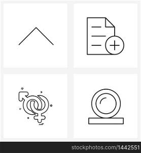 4 Universal Icons Pixel Perfect Symbols of arrow, female, add, new, female Vector Illustration