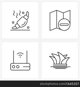 4 Universal Icons Pixel Perfect Symbols of bakery, interface, food, map, Sydney Vector Illustration