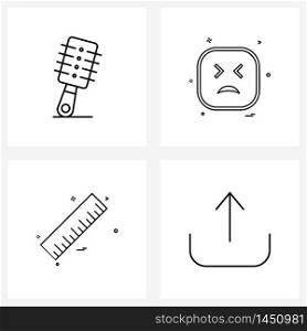 4 Universal Icons Pixel Perfect Symbols of beauty, cosmetic, emote, scale Vector Illustration
