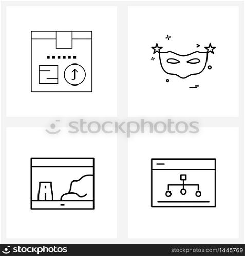 4 Universal Icons Pixel Perfect Symbols of box, animal, product, carnival , live Vector Illustration