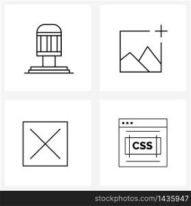 4 Universal Icons Pixel Perfect Symbols of decorative; delete; light; image; css Vector Illustration