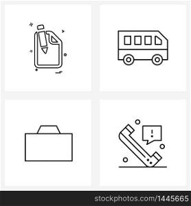 4 Universal Icons Pixel Perfect Symbols of file, image, pencil, travel, picture Vector Illustration