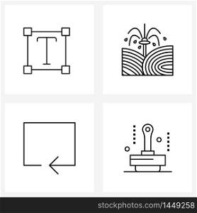 4 Universal Icons Pixel Perfect Symbols of format, loop arrow, text, shower, business Vector Illustration
