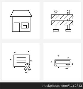 4 Universal Icons Pixel Perfect Symbols of market, achievement, store, road, documents Vector Illustration