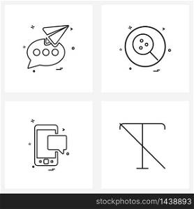 4 Universal Icons Pixel Perfect Symbols of message, chat, sms, germs, message Vector Illustration