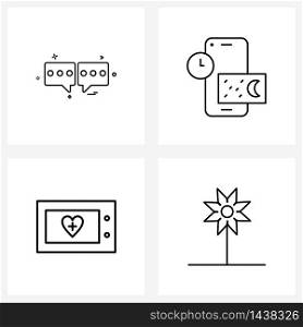 4 Universal Icons Pixel Perfect Symbols of messages, medical, conversation, savings, statistic Vector Illustration