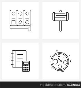 4 Universal Icons Pixel Perfect Symbols of table, notebook, big, sledge, medical Vector Illustration