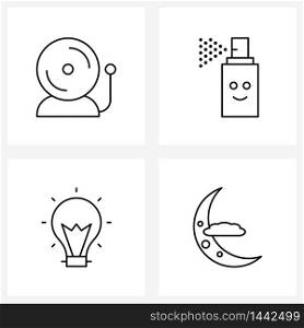 4 Universal Line Icon Pixel Perfect Symbols of alarm, spray, learn, edit, business Vector Illustration