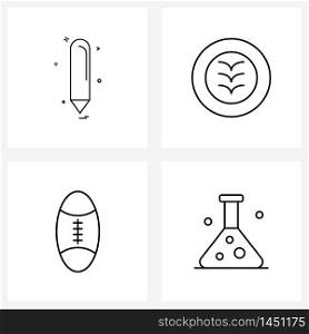 4 Universal Line Icon Pixel Perfect Symbols of cosmetic, sports, eye pencil, Australia, lab Vector Illustration