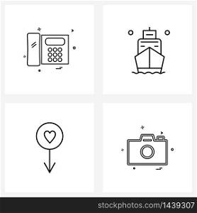 4 Universal Line Icon Pixel Perfect Symbols of phone, male, call, freight container, sex Vector Illustration