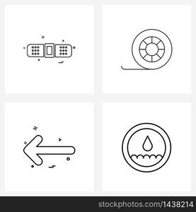 4 Universal Line Icons for Web and Mobile satellite; arrows; science; attached; Vector Illustration