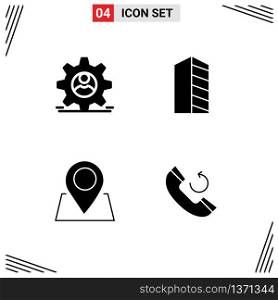 4 Universal Solid Glyphs Set for Web and Mobile Applications dper, location, man, house, pin Editable Vector Design Elements