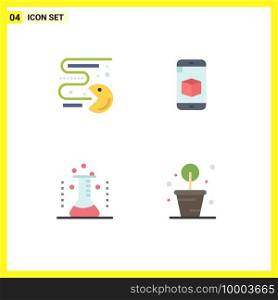 4 User Interface Flat Icon Pack of modern Signs and Symbols of competition, healthcare, play, box, laboratory Editable Vector Design Elements