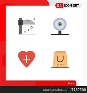 4 User Interface Flat Icon Pack of modern Signs and Symbols of halloween, buy, business, heart, e Editable Vector Design Elements