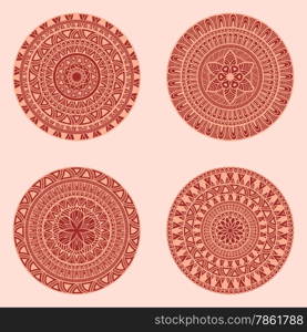 4 Vector Hand Drawn Doodle Mandalas, all brushes included, you can create your own pattern