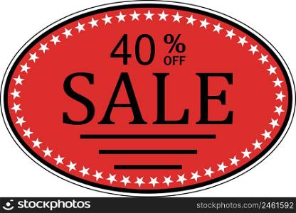 40 % off sale sticker promotional goods, sticker black friday