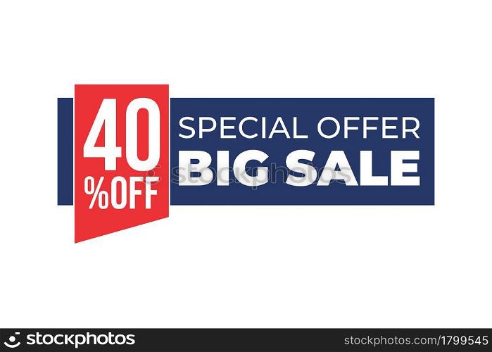 40% Sale Tag Vector Badge Template, 60% Sale Label Collection, Clearance Sale Sticker Emblem, Bargain Sale Sign Isolated On White Background, Sale Text Banner And Label Sticker Sale Offer And Badge Tag Sale Advertising