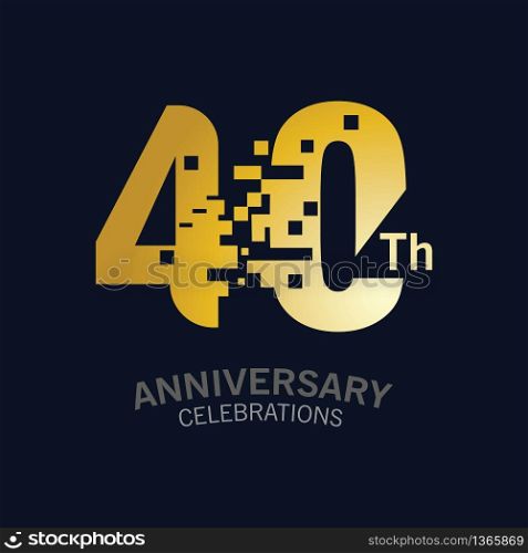 40 Year Anniversary logo template. Design Vector template for celebration
