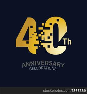 40 Year Anniversary logo template. Design Vector template for celebration