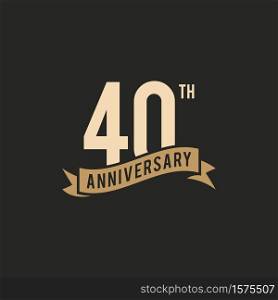 40 Years Anniversary Celebration Icon Vector Logo Design Template