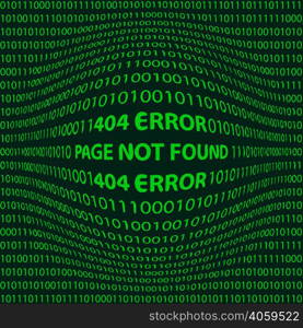 404 error paga not found Matrix Background with green one and zero light. Binary Computer Code vector. For print or website design 404 error paga not found