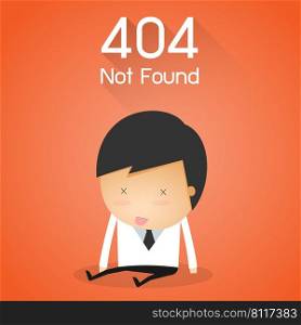 404 Error Page not found. businessman fail concept. Vector illustration