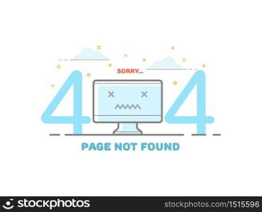 404 error page not found having problems with website or network with computer illustration