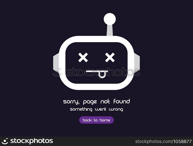 404 error page, template for website, error robot for your website