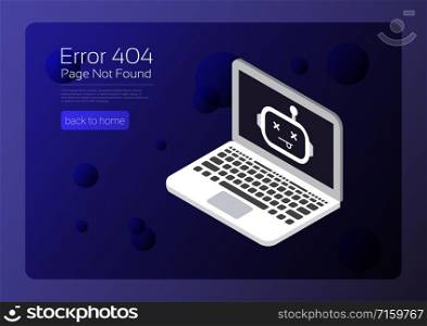 404 error page, template for website, error robot for your website