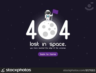 404 error page, template for website, lost in space
