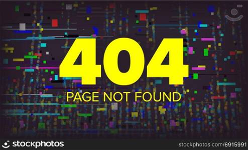 404 Error Page Vector. Broken Web Page Graphic Design. Failure Layout Server Illustration.. 404 Error Web Page Vector. Oops Error Page Template. Network Trouble. Problem Screen Concept Illustration.