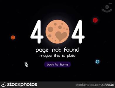 404 error page, you found pluto