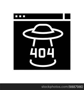 404 internet web page error glyph icon vector. 404 internet web page error sign. isolated contour symbol black illustration. 404 internet web page error glyph icon vector illustration
