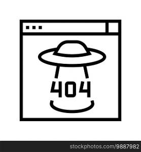 404 internet web page error line icon vector. 404 internet web page error sign. isolated contour symbol black illustration. 404 internet web page error line icon vector illustration