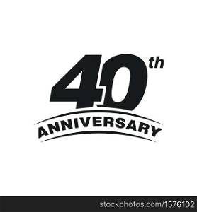 40th Years Anniversary Celebration Icon Vector Logo Design Template