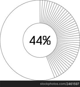 44 % pie chart percentage infographic round pie chart percentage