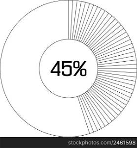 45 % pie chart percentage infographic round pie chart percentage