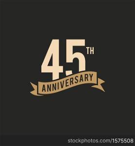 45 Years Anniversary Celebration Icon Vector Logo Design Template