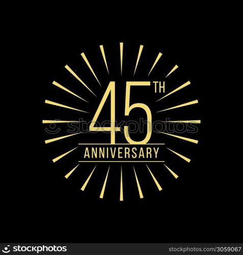 45 Years Anniversary Celebration Vector Logo Design Template