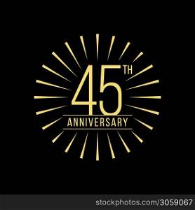 45 Years Anniversary Celebration Vector Logo Design Template