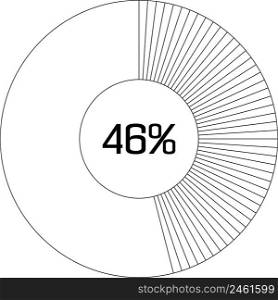 46 % pie chart percentage infographic round pie chart percentage