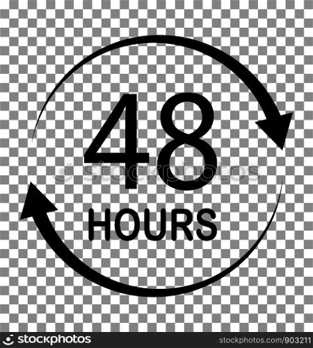 48 hours on transparent background. 48 hours sign. flat style. 48 hours icon for your web site design, logo, app, UI.