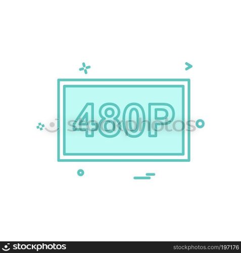 480p video icon design vector