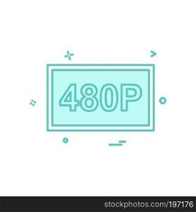 480p video icon design vector