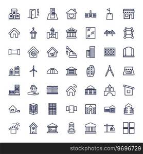 49 architecture icons Royalty Free Vector Image
