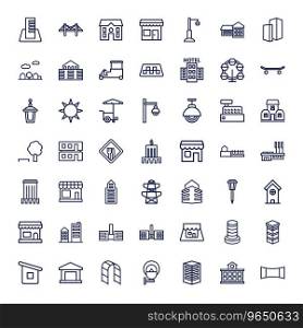 49 city icons Royalty Free Vector Image