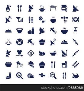 49 dish icons Royalty Free Vector Image