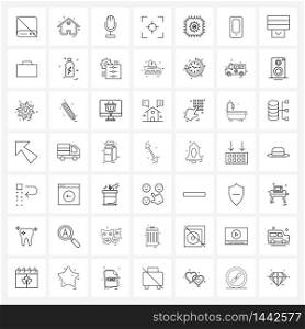 49 Editable Vector Line Icons and Modern Symbols of mobile, processor, microphone, circuit, target Vector Illustration